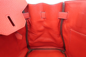 HERMES／エルメス バーキン30 トリヨンクレマンス ルージュカザック □R刻印 ハンドバッグ 700090074