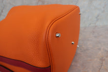 Load image into Gallery viewer, HERMES PICOTIN LOCK TOUCH GM Clemence leather/Swift leather Orange/Rouge grenet X Engraving Hand bag 700110144
