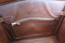 Load image into Gallery viewer, HERMES HAUT A COURROIRE 32 Toile H/Barenia leather Beige/Brown 〇X Engraving Hand bag 600040090
