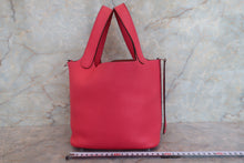 将图片加载到图库查看器，HERMES PICOTIN LOCK PM Clemence leather Rose extreme D刻印 Hand bag 700090108
