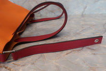 Load image into Gallery viewer, HERMES PICOTIN LOCK TOUCH GM Clemence leather/Swift leather Orange/Rouge grenet X Engraving Hand bag 700110144
