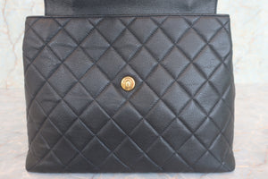 CHANEL/シャネル マトラッセ台形ハンドバッグ キャビアスキン ブラック/ゴールド金具 ハンドバッグ 700080026