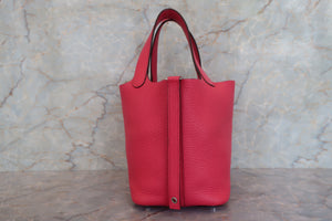 HERMES／エルメス ピコタンロックＰＭ トリヨンクレマンス ローズエクストリーム D刻印 ハンドバッグ 700090108