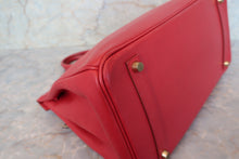 Load image into Gallery viewer, HERMES BIRKIN 35 Graine Couchevel leather Rouge vif □A Engraving Hand bag 700030154
