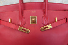 Load image into Gallery viewer, HERMES BIRKIN 35 Graine Couchevel leather Rouge vif □A Engraving Hand bag 700030154
