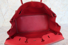 Load image into Gallery viewer, HERMES BIRKIN 35 Graine Couchevel leather Rouge vif □A Engraving Hand bag 700030154
