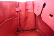 Load image into Gallery viewer, HERMES BIRKIN 35 Graine Couchevel leather Rouge vif □A Engraving Hand bag 700030154
