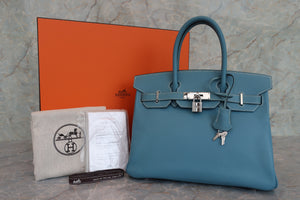 HERMES／エルメス バーキン30 ヴォーエプソン ブルージーン □K刻印 ハンドバッグ 700080027