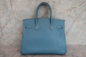 HERMES／エルメス バーキン30 ヴォーエプソン ブルージーン □K刻印 ハンドバッグ 700080027