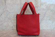 Load image into Gallery viewer, HERMES PICOTIN LOCK PM Clemence leather Rouge casaque A Engraving Hand bag 700100097

