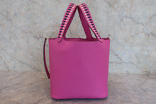 画像をギャラリービューアに読み込む, HERMES／エルメス ピコタンロックMMトレサージュ ヴォーエプソン マグノリア/ブルーサフィール/クレ D刻印 ハンドバッグ 800030153
