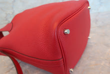 Load image into Gallery viewer, HERMES PICOTIN LOCK PM Clemence leather Rouge casaque A Engraving Hand bag 700100097
