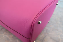 画像をギャラリービューアに読み込む, HERMES／エルメス ピコタンロックMMトレサージュ ヴォーエプソン マグノリア/ブルーサフィール/クレ D刻印 ハンドバッグ 800030153
