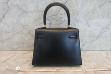 Load image into Gallery viewer, HERMES  Mini KELLY 20 Box carf leather Black □B Engraving Hand bag 700050266
