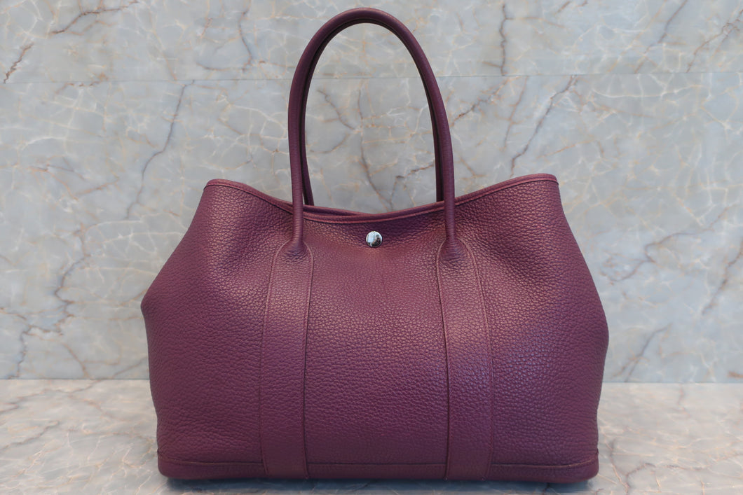 HERMES GARDEN PARTY PM Negonda leather Cassis □P Engraving Tote bag 500120092
