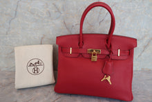 将图片加载到图库查看器，HERMES BIRKIN 30 Togo leather Rouge garance □L刻印 Hand bag 600080085
