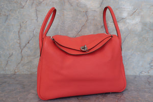 HERMES LINDY 34 Clemence leather Rose jaipur □R Engraving Shoulder bag 700100108