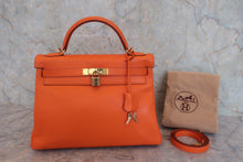 画像をギャラリービューアに読み込む, HERMES／エルメス ケリー32 ヴォーガリバー オレンジ □D刻印 ショルダーバッグ 800020105
