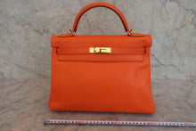 画像をギャラリービューアに読み込む, HERMES／エルメス ケリー32 ヴォーガリバー オレンジ □D刻印 ショルダーバッグ 800020105
