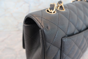 CHANEL/シャネル 中マトラッセシングルフラップチェーンショルダーバッグ キャビアスキン ブラック/ゴールド金具 ショルダーバッグ 700080022
