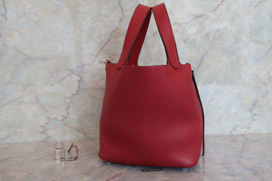 HERMES／エルメス ピコタンロックＰＭ トリヨンクレマンス ルージュガランス □R刻印 ハンドバッグ 700050172