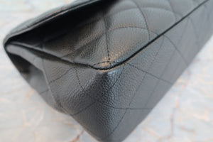 CHANEL/シャネル 中マトラッセシングルフラップチェーンショルダーバッグ キャビアスキン ブラック/ゴールド金具 ショルダーバッグ 700080022