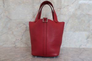 HERMES／エルメス ピコタンロックＰＭ トリヨンクレマンス ルージュガランス □R刻印 ハンドバッグ 700050172