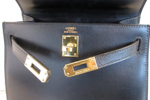 Load image into Gallery viewer, HERMES  Mini KELLY 20 Box carf leather Black □B Engraving Hand bag 700050266
