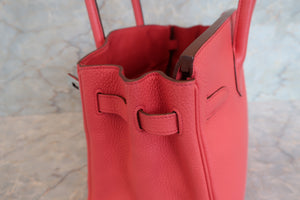 HERMES BIRKIN 30 Clemence leather Bougainvillier □N Engraving Hand bag 700090063