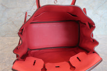 Load image into Gallery viewer, HERMES BIRKIN 30 Clemence leather Bougainvillier □N Engraving Hand bag 700090063
