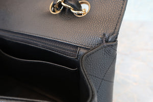 CHANEL/シャネル 中マトラッセシングルフラップチェーンショルダーバッグ キャビアスキン ブラック/ゴールド金具 ショルダーバッグ 700080022