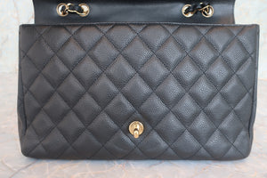CHANEL/シャネル 中マトラッセシングルフラップチェーンショルダーバッグ キャビアスキン ブラック/ゴールド金具 ショルダーバッグ 700080022