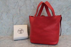 HERMES／エルメス ピコタンロックGM トリヨンクレマンス ルージュカザック □Q刻印 ハンドバッグ 700020054