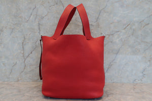 HERMES／エルメス ピコタンロックGM トリヨンクレマンス ルージュカザック □Q刻印 ハンドバッグ 700020054