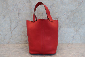 HERMES／エルメス ピコタンロックGM トリヨンクレマンス ルージュカザック □Q刻印 ハンドバッグ 700020054