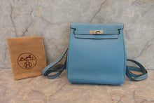 Load image into Gallery viewer, HERMES KELLY ADO PM Clemence leather Blue jean □C Engraving Back pack 700050286
