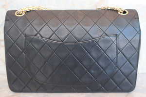 CHANEL Matelasse double flap chain shoulder bag Lambskin Black/Gold hadware Shoulder bag 600090174