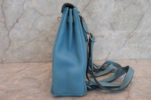 HERMES KELLY ADO PM Clemence leather Blue jean □C Engraving Back pack 700050286