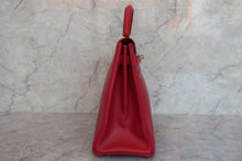 将图片加载到图库查看器，HERMES KELLY 32 Graine Couchevel leather Rouge vif 〇U刻印 Shoulder bag 600080096
