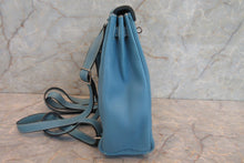Load image into Gallery viewer, HERMES KELLY ADO PM Clemence leather Blue jean □C Engraving Back pack 700050286
