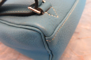 HERMES KELLY ADO PM Clemence leather Blue jean □C Engraving Back pack 700050286