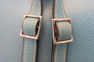 HERMES KELLY ADO PM Clemence leather Blue jean □C Engraving Back pack 700050286