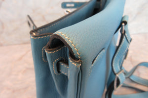 HERMES KELLY ADO PM Clemence leather Blue jean □C Engraving Back pack 700050286