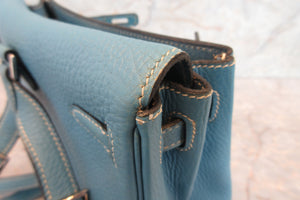HERMES KELLY ADO PM Clemence leather Blue jean □C Engraving Back pack 700050286