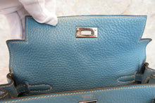 Load image into Gallery viewer, HERMES KELLY ADO PM Clemence leather Blue jean □C Engraving Back pack 700050286
