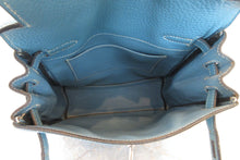 Load image into Gallery viewer, HERMES KELLY ADO PM Clemence leather Blue jean □C Engraving Back pack 700050286
