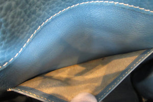 HERMES KELLY ADO PM Clemence leather Blue jean □C Engraving Back pack 700050286