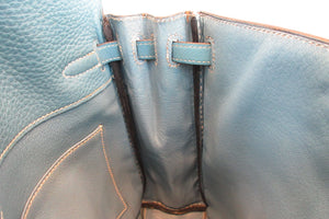 HERMES KELLY ADO PM Clemence leather Blue jean □C Engraving Back pack 700050286