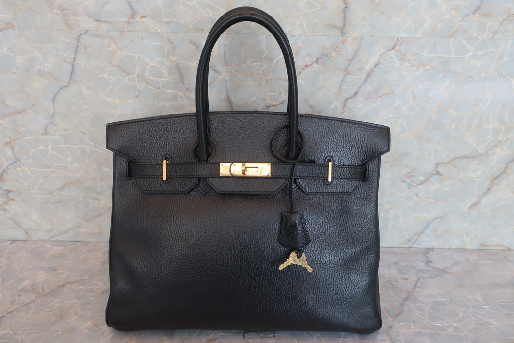 HERMES BIRKIN 35 Ardennes leather Black □C Engraving Hand bag 600080059