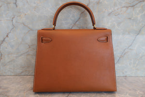 HERMES／エルメス ケリー28 クシュベル ゴールド 〇X刻印 ショルダーバッグ 700070231